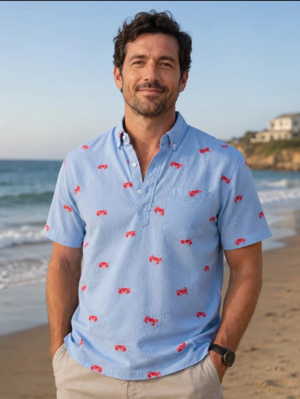Chubbies The Nutter Seersucker Crab Popover Short Sleeve - Picture 7 of 7
